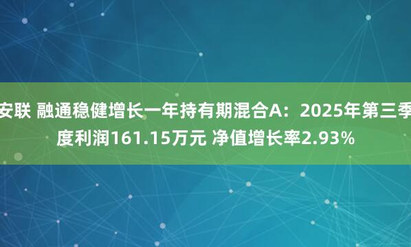 安联 融通稳健增长一年持有期混合A：2025年第三季度利润161.15万元 净值增长率2.93%