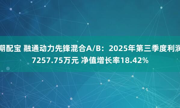 期配宝 融通动力先锋混合A/B：2025年第三季度利润7257.75万元 净值增长率18.42%